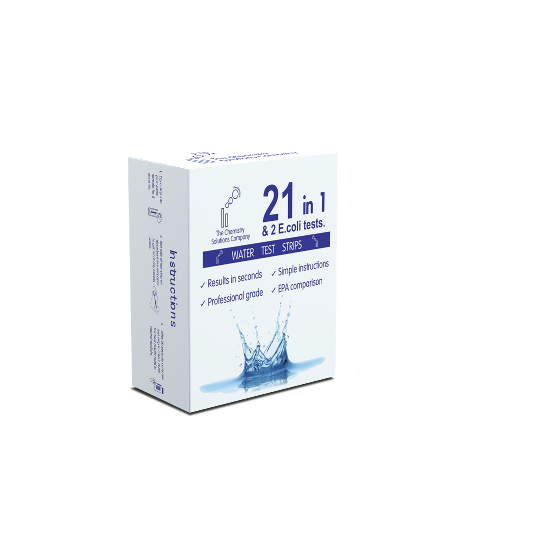 21 in 1 Water Quality Test Strips & 2 E.coli Tests